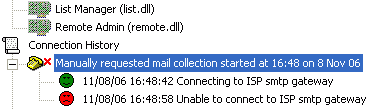 problem connecting to ISP's SMTP server