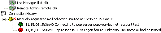 problem logging on to ISP's POP3 server