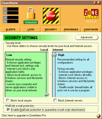 Security settings